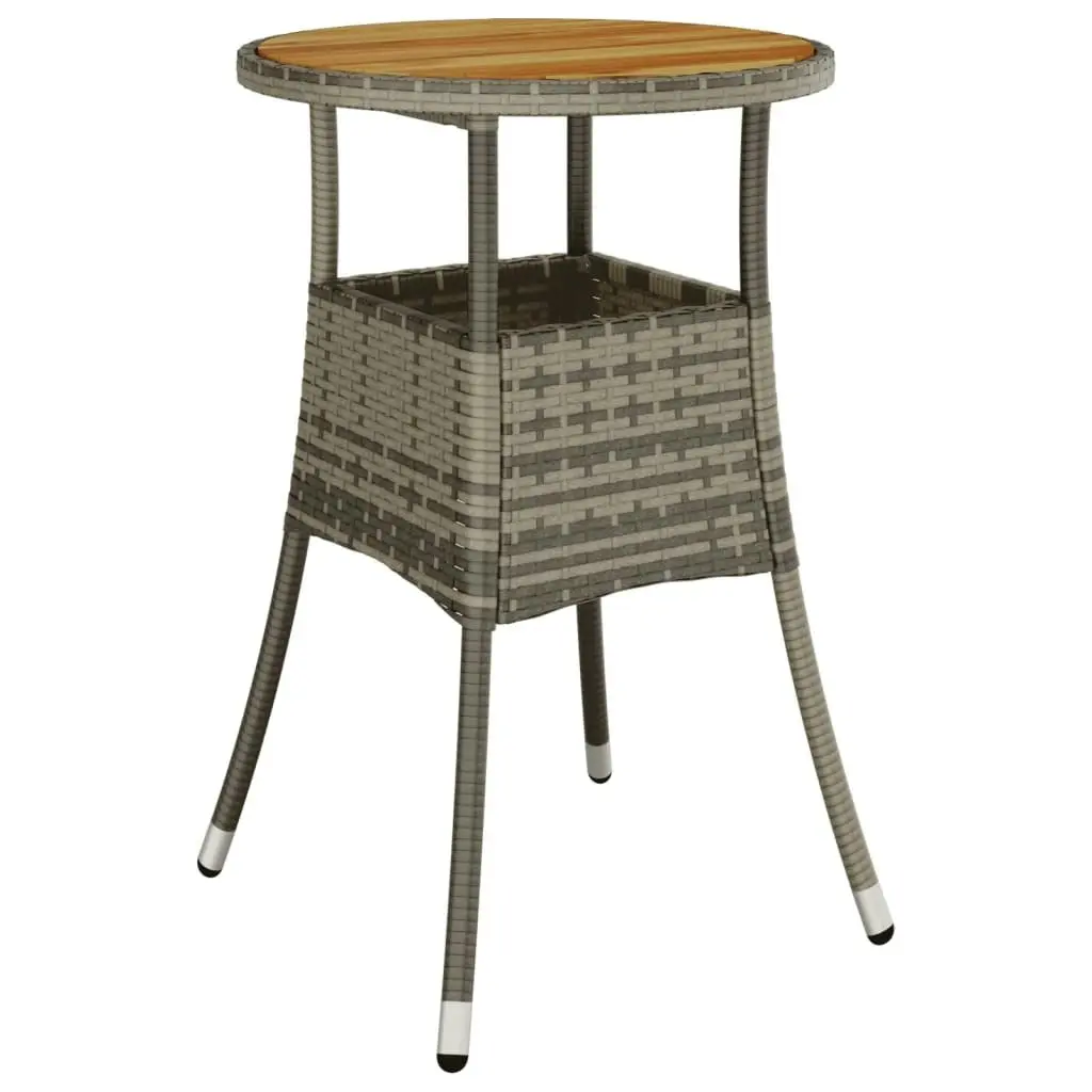 Garden Table ?0x75 cm Acacia Wood and Poly Rattan Grey 310603