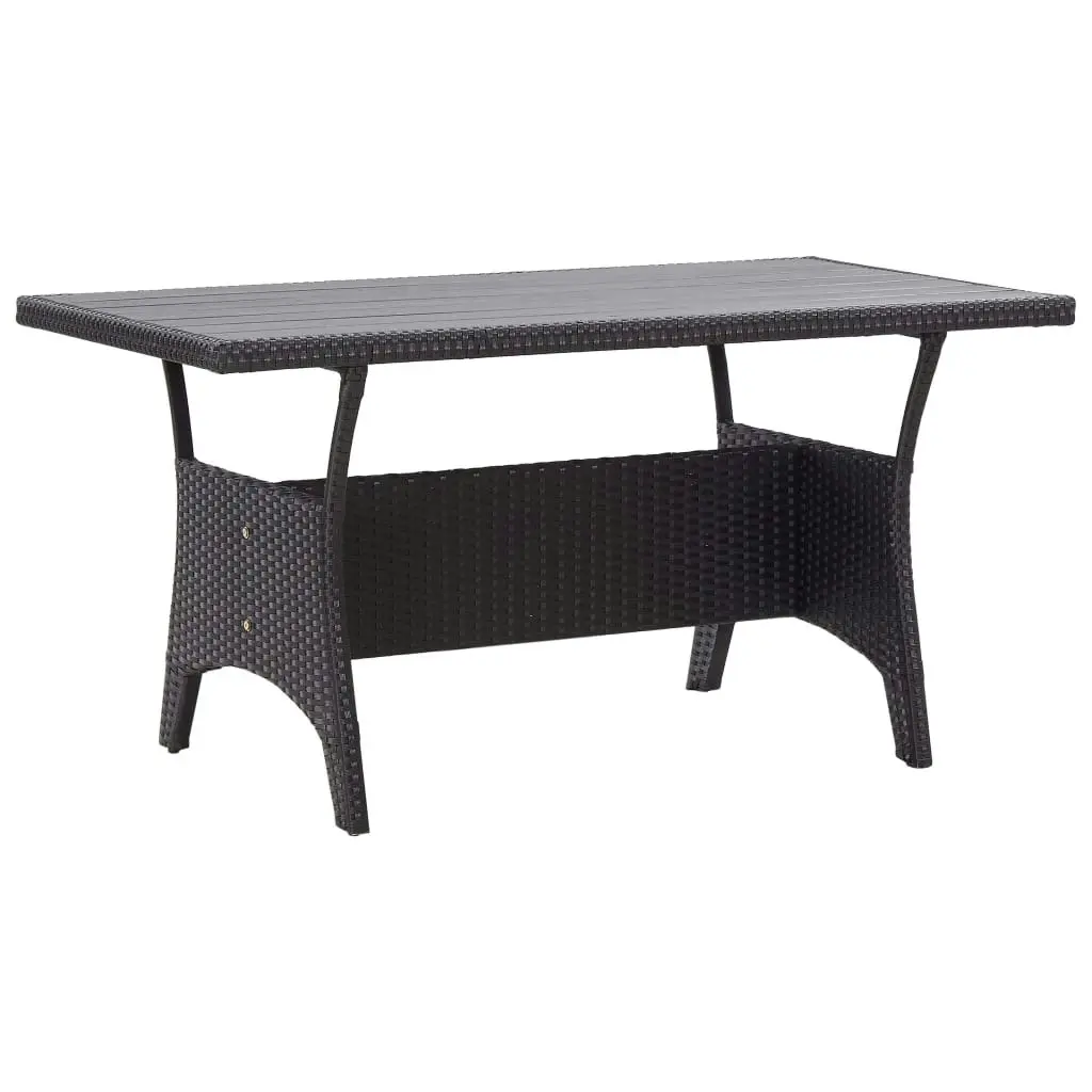 Garden Table Black 120x70x66 cm Poly Rattan 316585