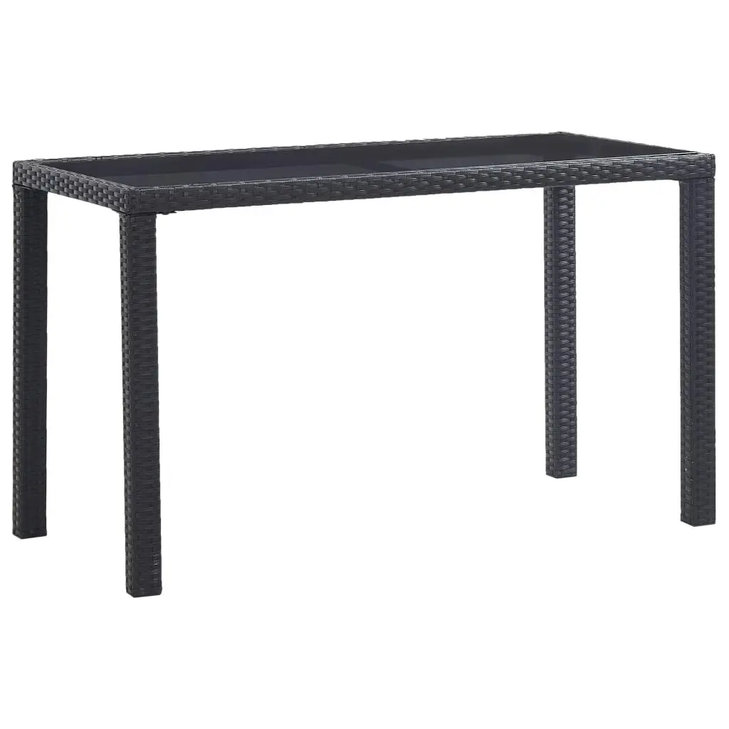 Garden Table Black 123x60x74 cm Poly Rattan 46446