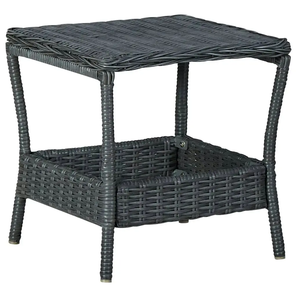 Garden Table Dark Grey 45x45x46.5 cm Poly Rattan 313306