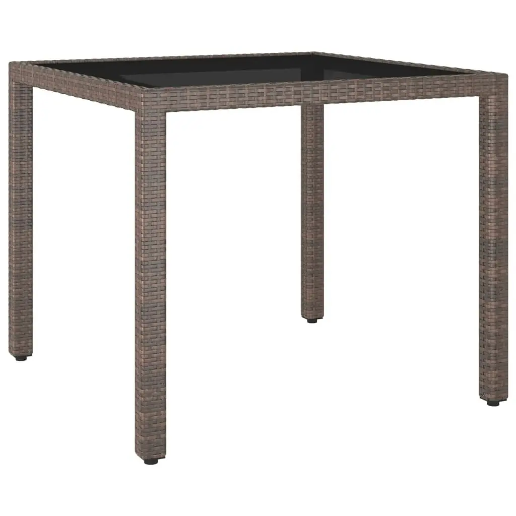 Garden Table Brown 90x90x75 cm Poly Rattan 310571