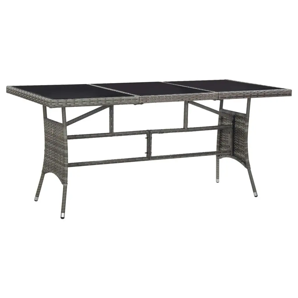 Garden Table Grey 170x80x74 cm Poly Rattan 46415