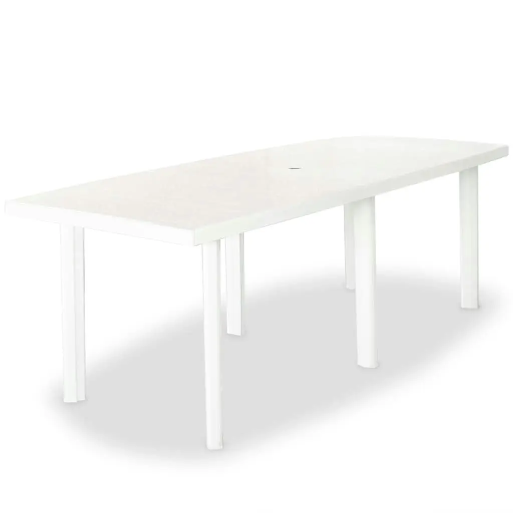 Garden Table White 210x96x72 cm Plastic 43595