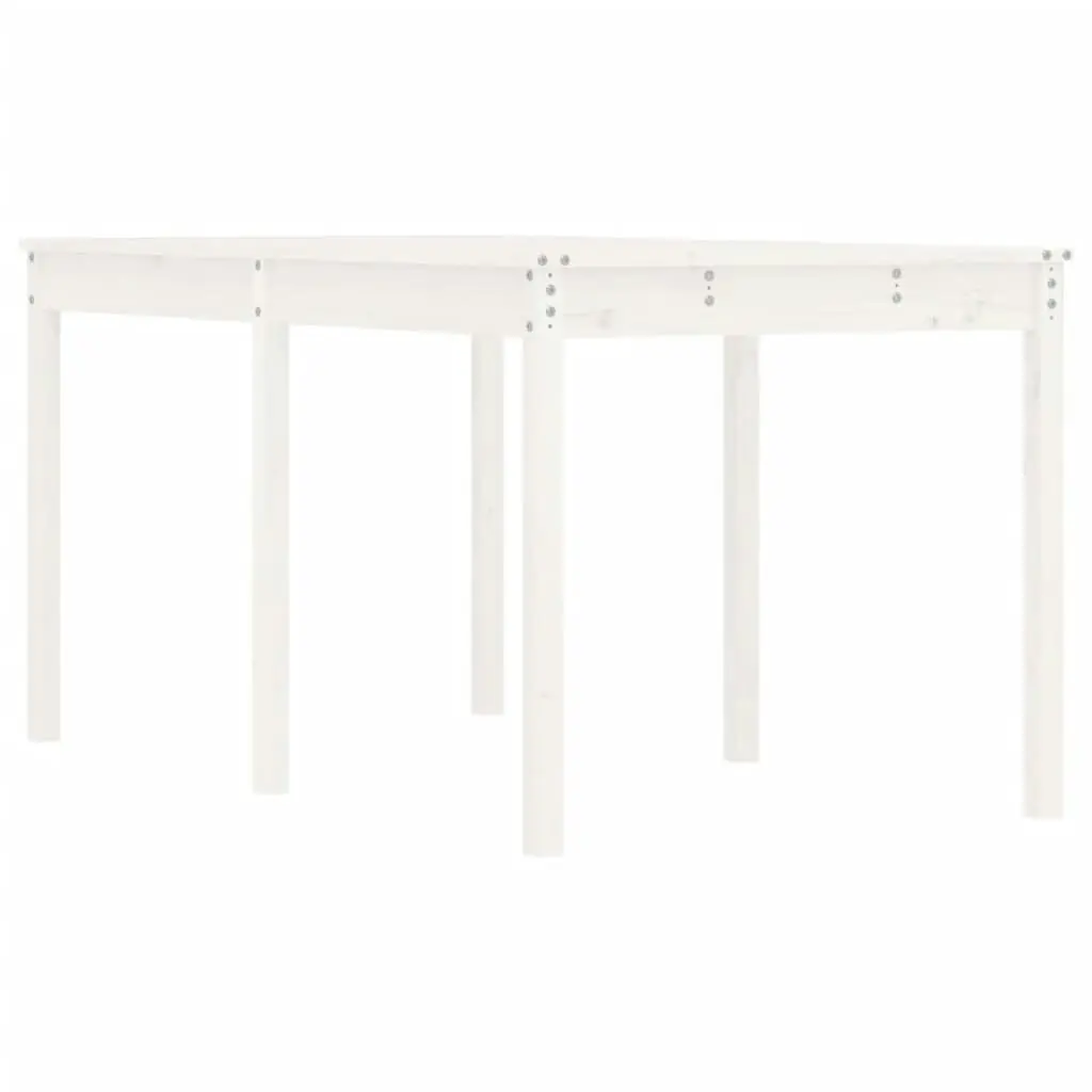 Garden Table White 159.5x82.5x76 cm Solid Wood Pine 823977