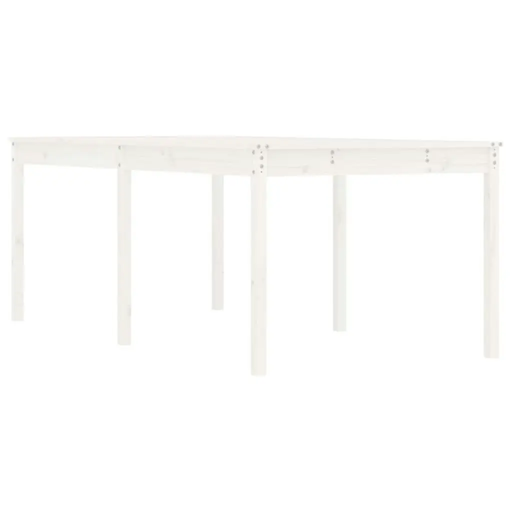 Garden Table White 203.5x100x76 cm Solid Wood Pine 823984