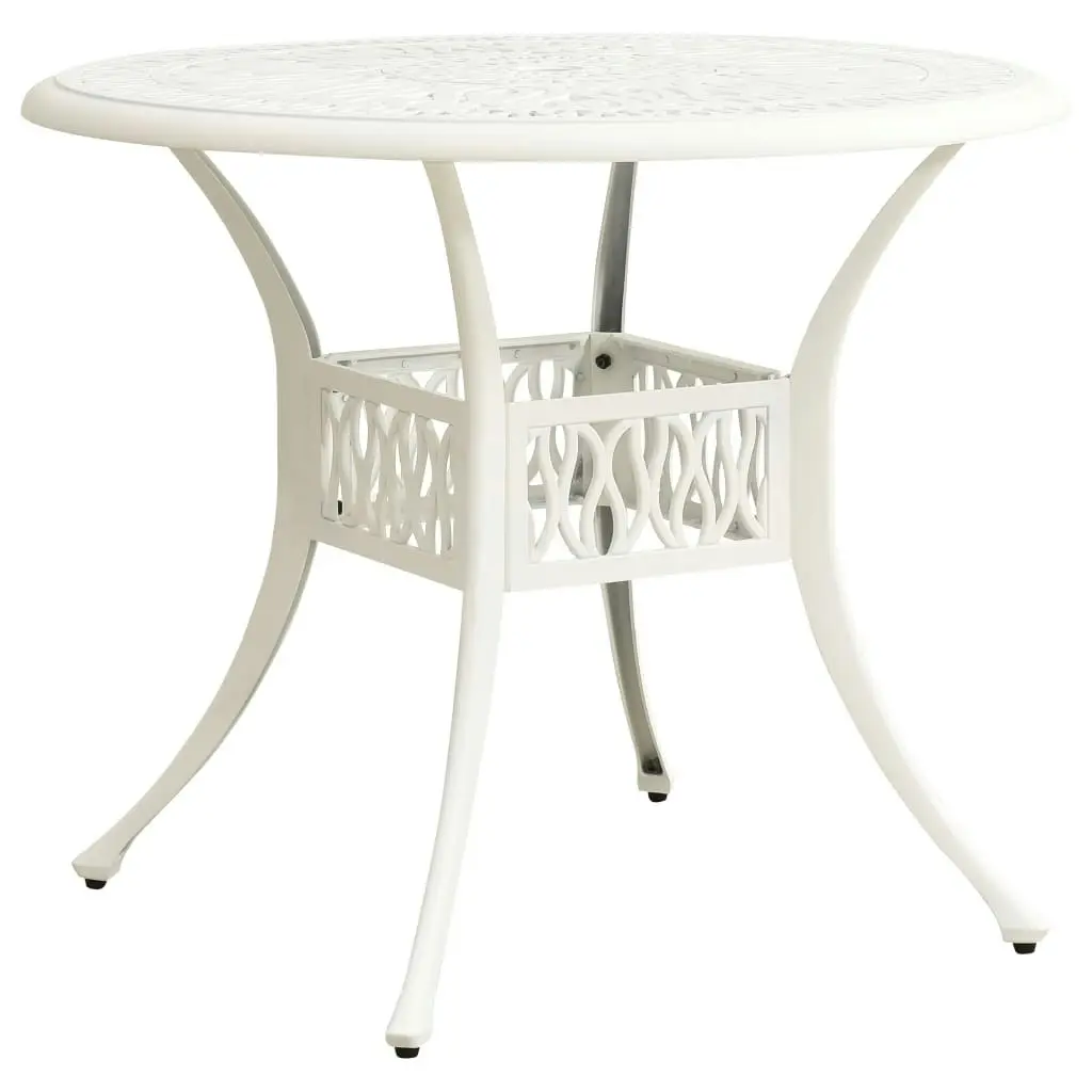 Garden Table White 90x90x74 cm Cast Aluminium 315587