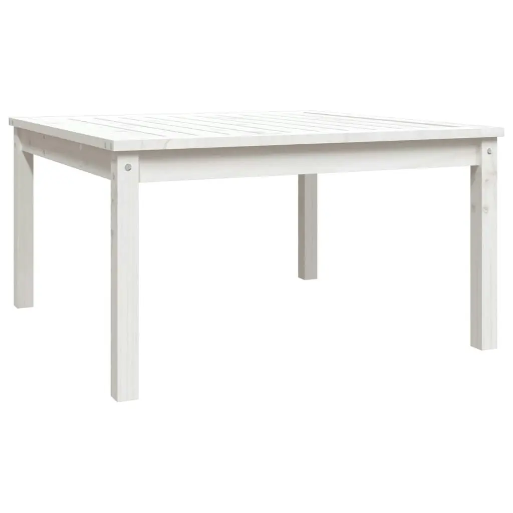 Garden Table White 82.5x82.5x45 cm Solid Wood Pine 824121