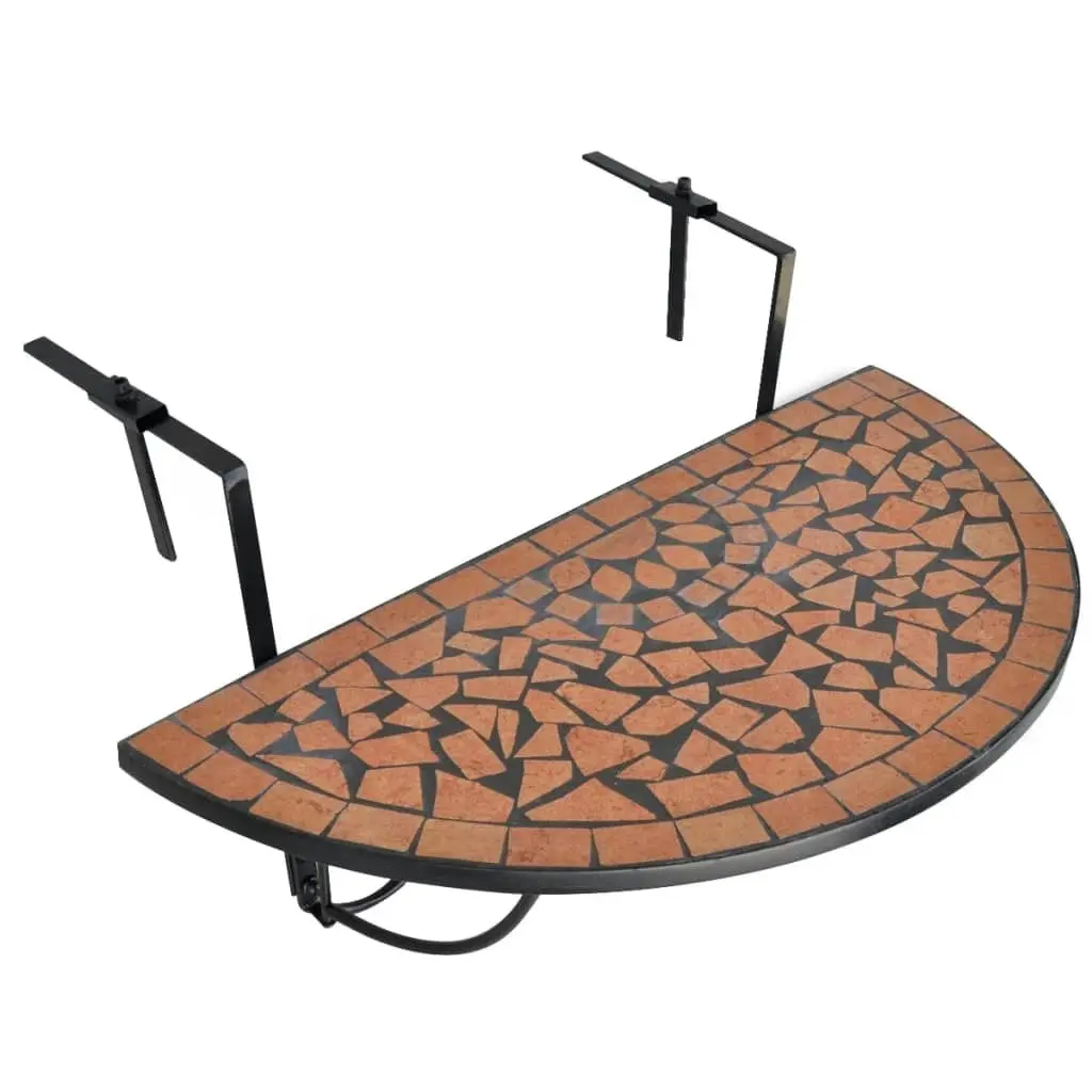 Hanging Balcony Table Terracotta Mosaic 41123