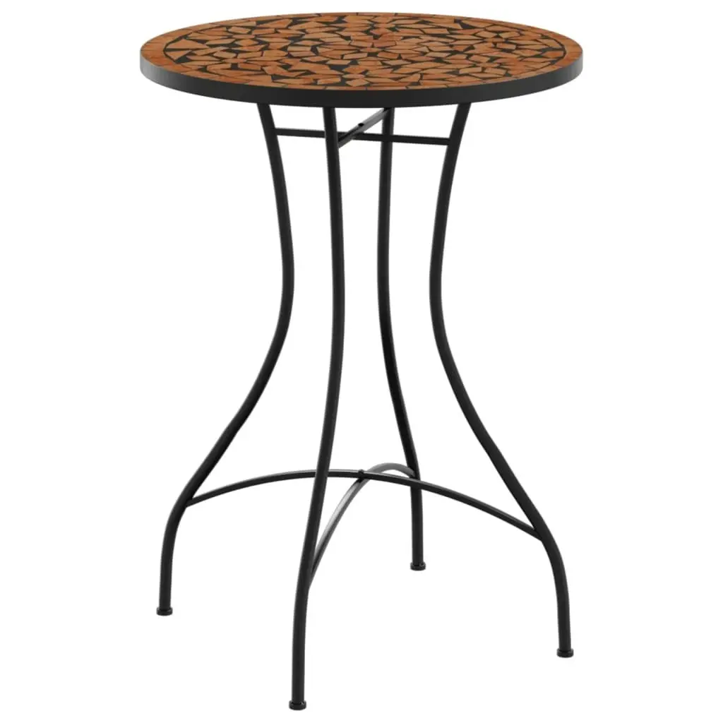 Mosaic Bistro Table Terracotta Ø50x70 cm Ceramic 4003398