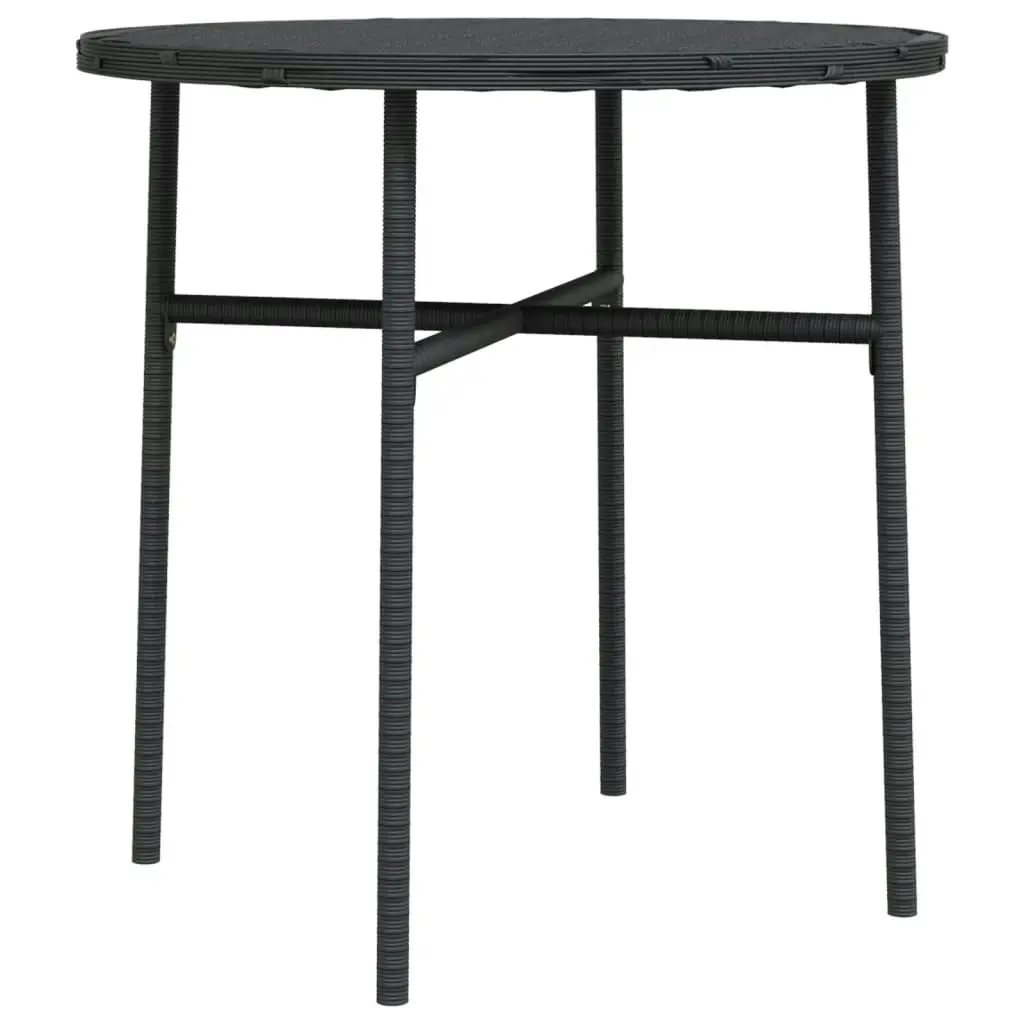 Tea Table Black 45 cm Poly Rattan 317174