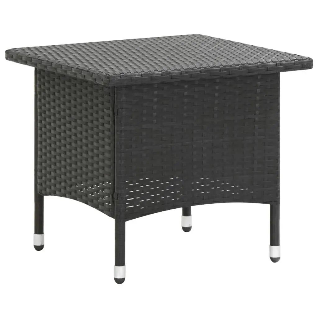 Tea Table Black 50x50x47 cm Poly Rattan 46250