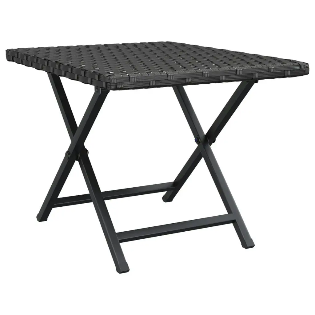 Folding Table Black 45x35x32 cm Poly Rattan 362251