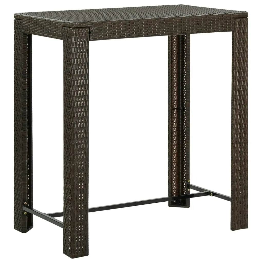 Garden Bar Table Brown 100x60.5x110.5 cm Poly Rattan 45873