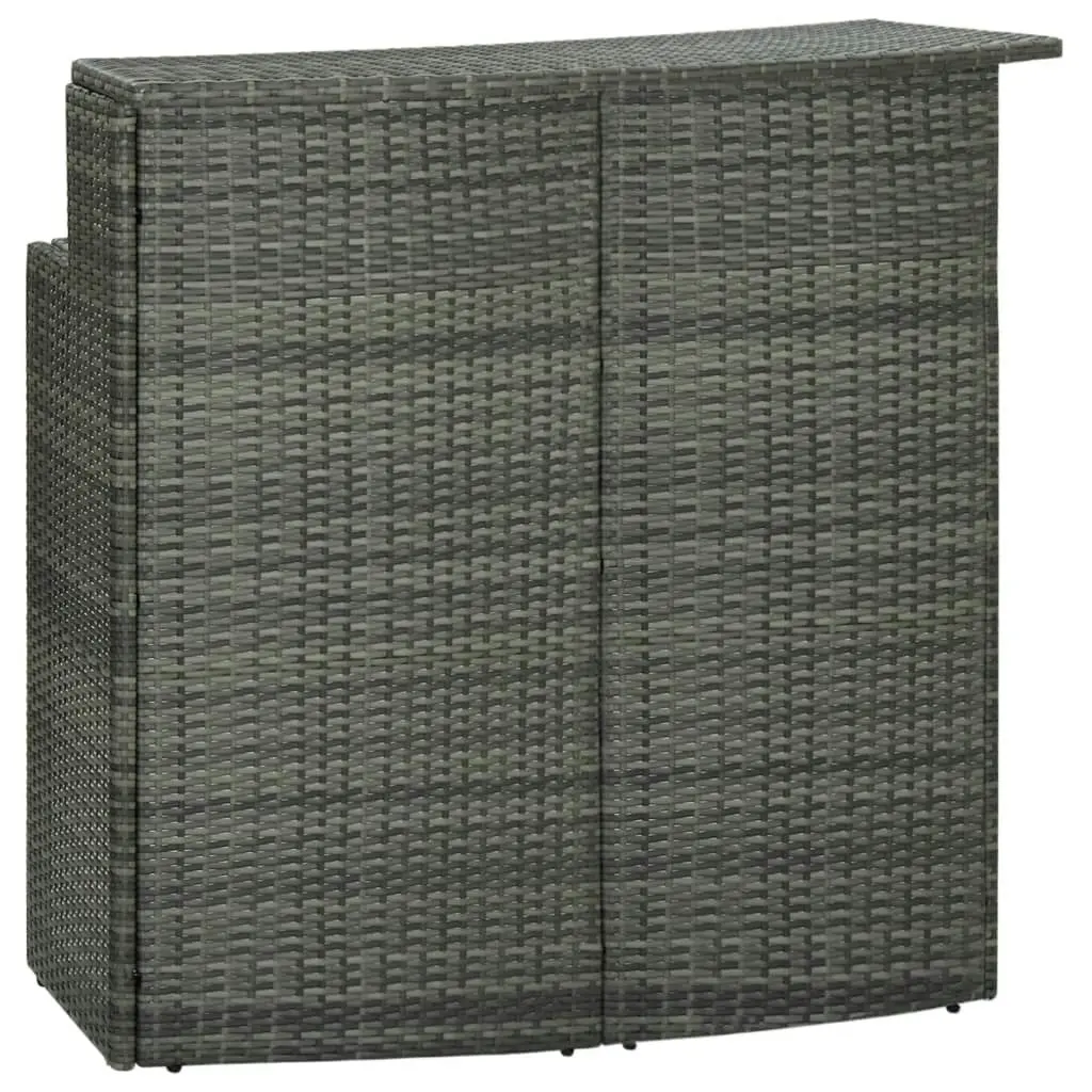 Garden Bar Table Grey 120x55x110 cm Poly Rattan 313469