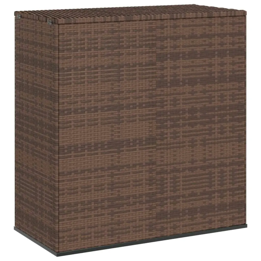 Garden Cushion Box PE Rattan 100x49x103.5 cm Brown 317224