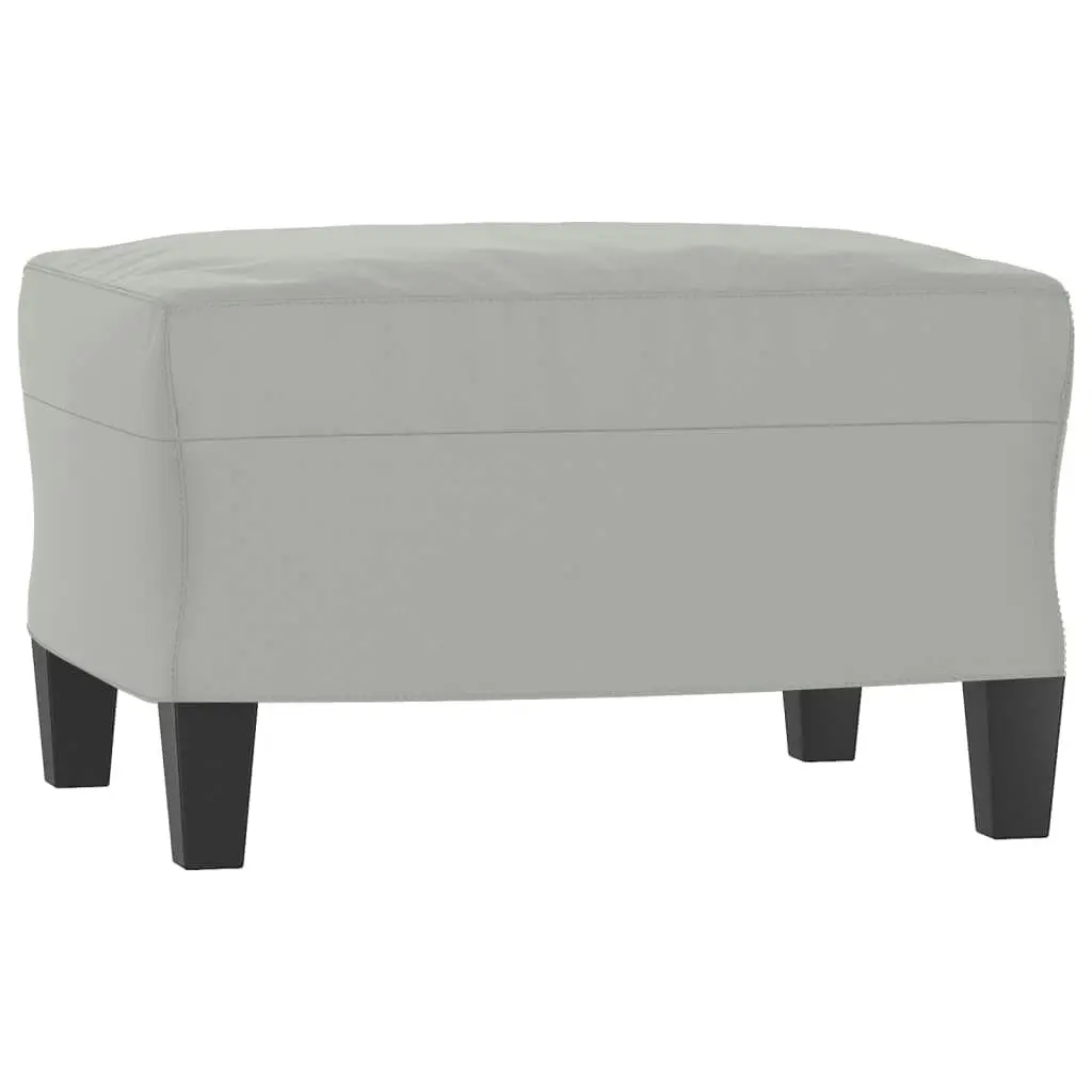 Footstool Light Grey 60x50x41 cm Microfibre Fabric 349342