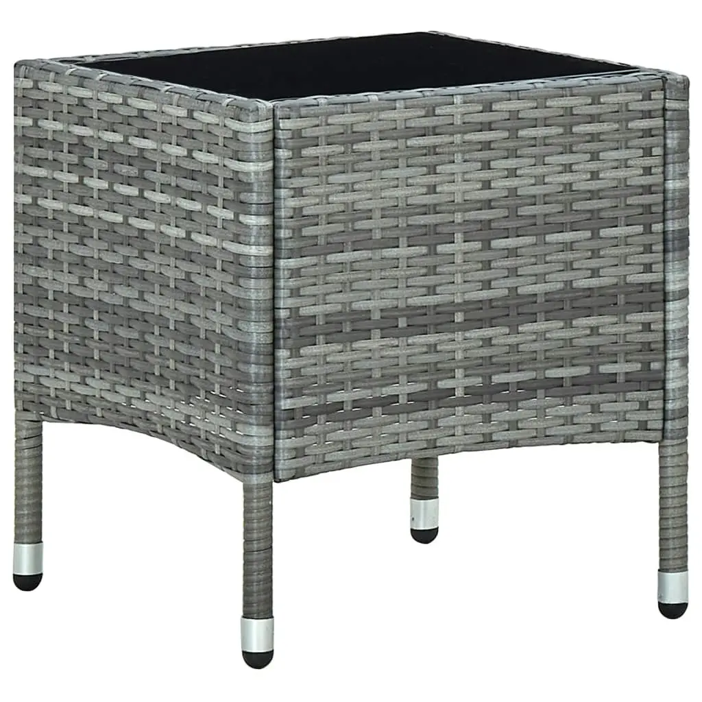 Garden Table Grey 40x40x45 cm Poly Rattan 45902