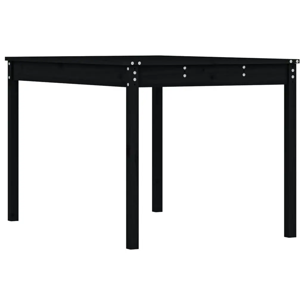 Garden Table Black 121x82.5x76 cm Solid Wood Pine 823973