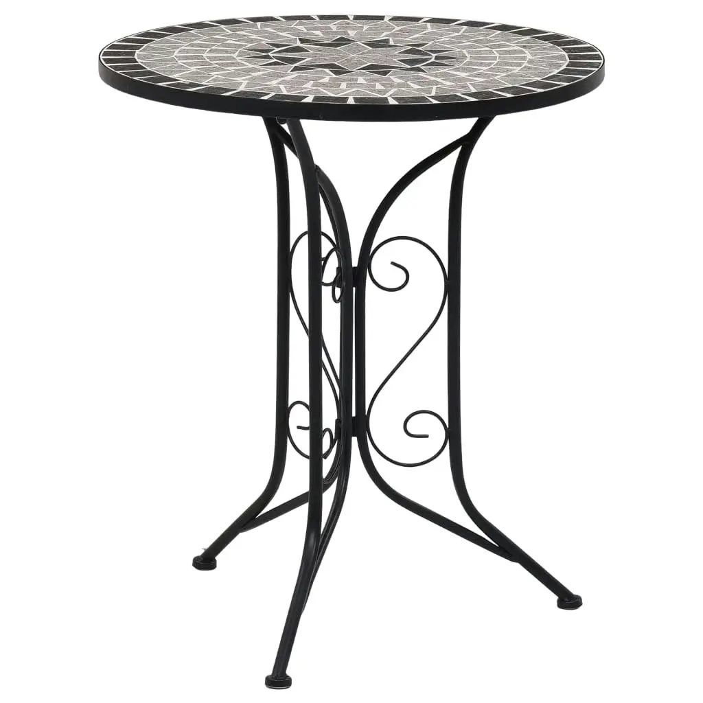 Mosaic Bistro Table Grey 61cm Ceramic 46715