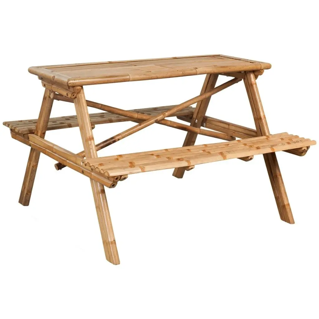 Picnic Table 115x115x81 cm Bamboo 341754