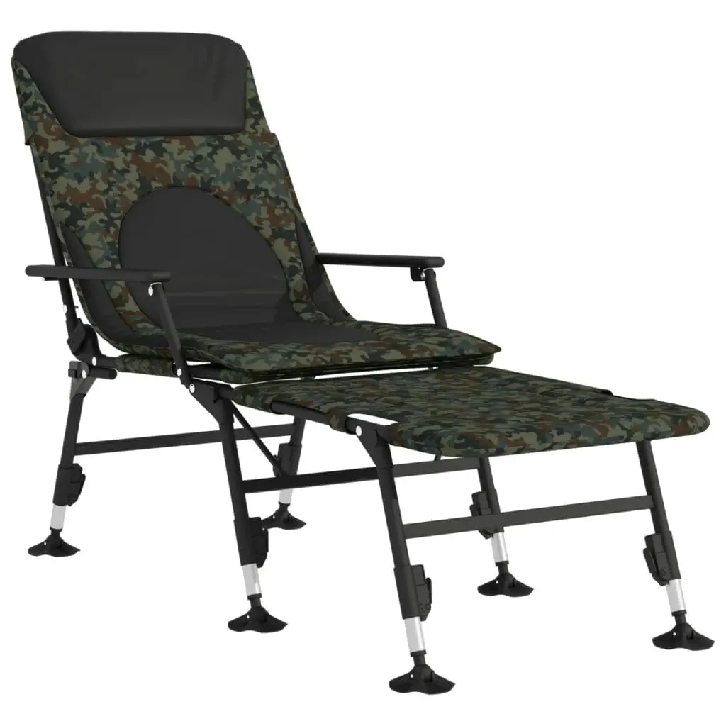 Fishing Bedchair with Adjustable Mud Legs Foldable Camouflage 4006421