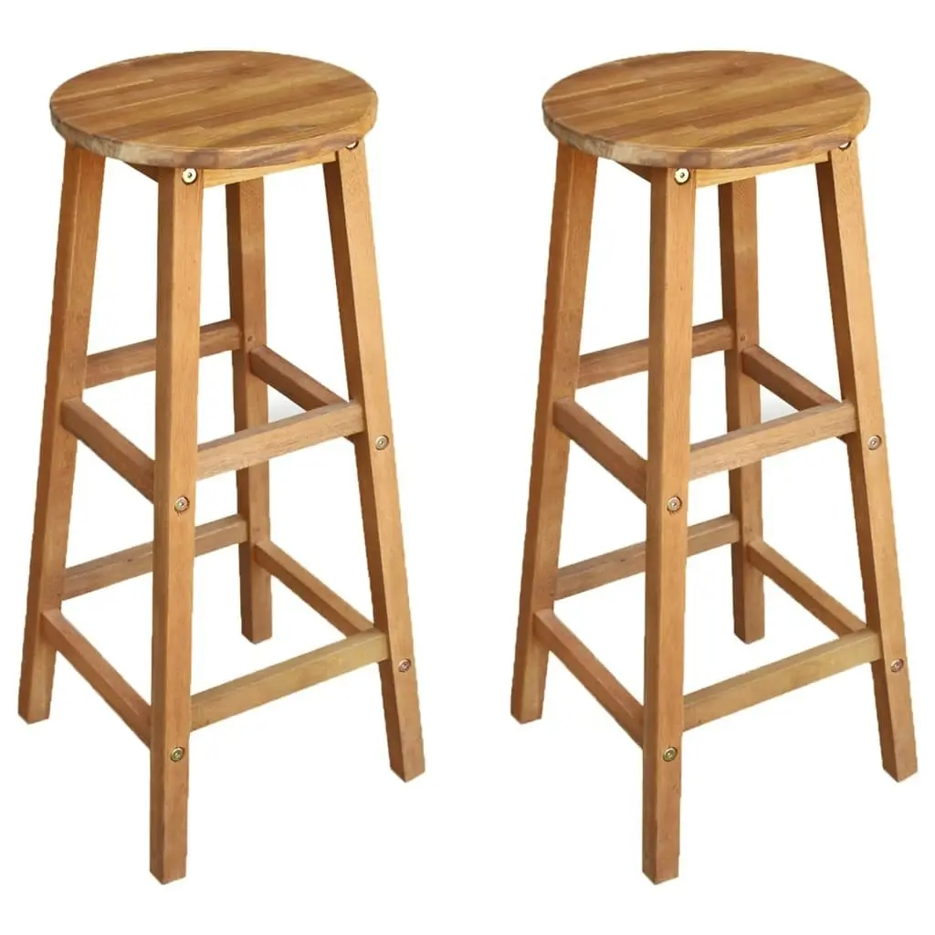 Bar Chairs 2 pcs Solid Acacia Wood 44129