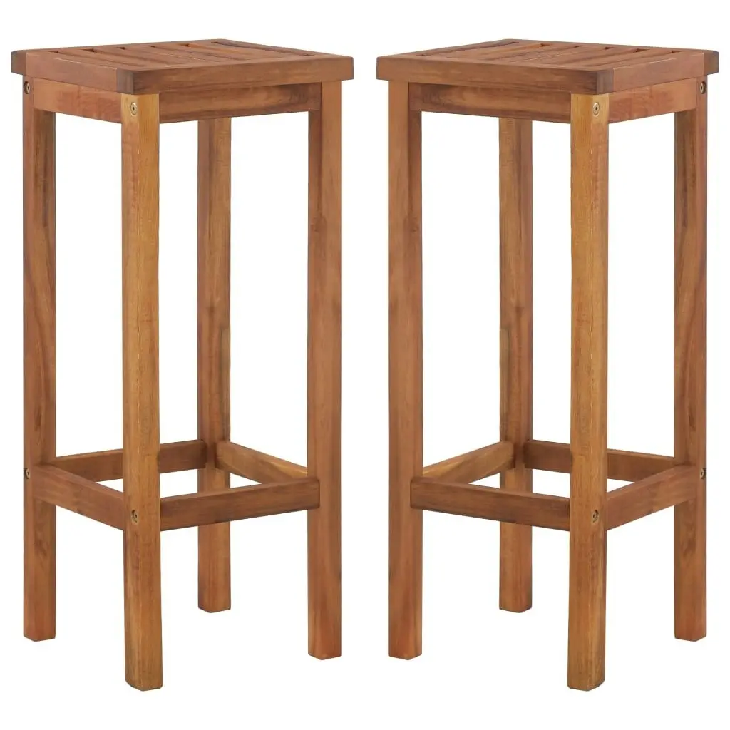 Bar Chairs 2 pcs Solid Acacia Wood 44016