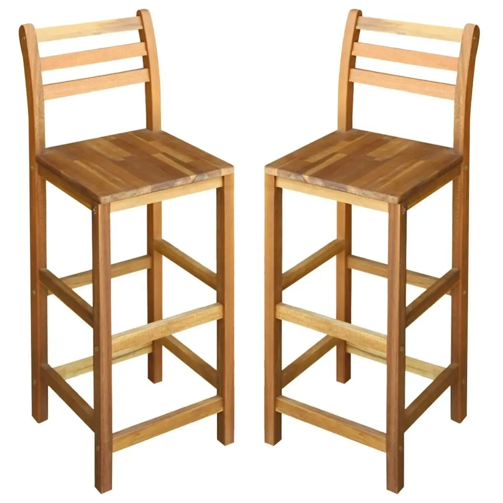 Bar Chairs 2 pcs Solid Acacia Wood 44130