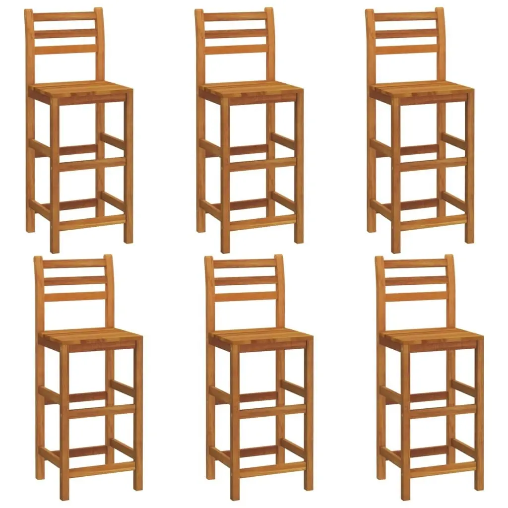 Bar Stools 6 pcs Solid Wood Acacia 3115987