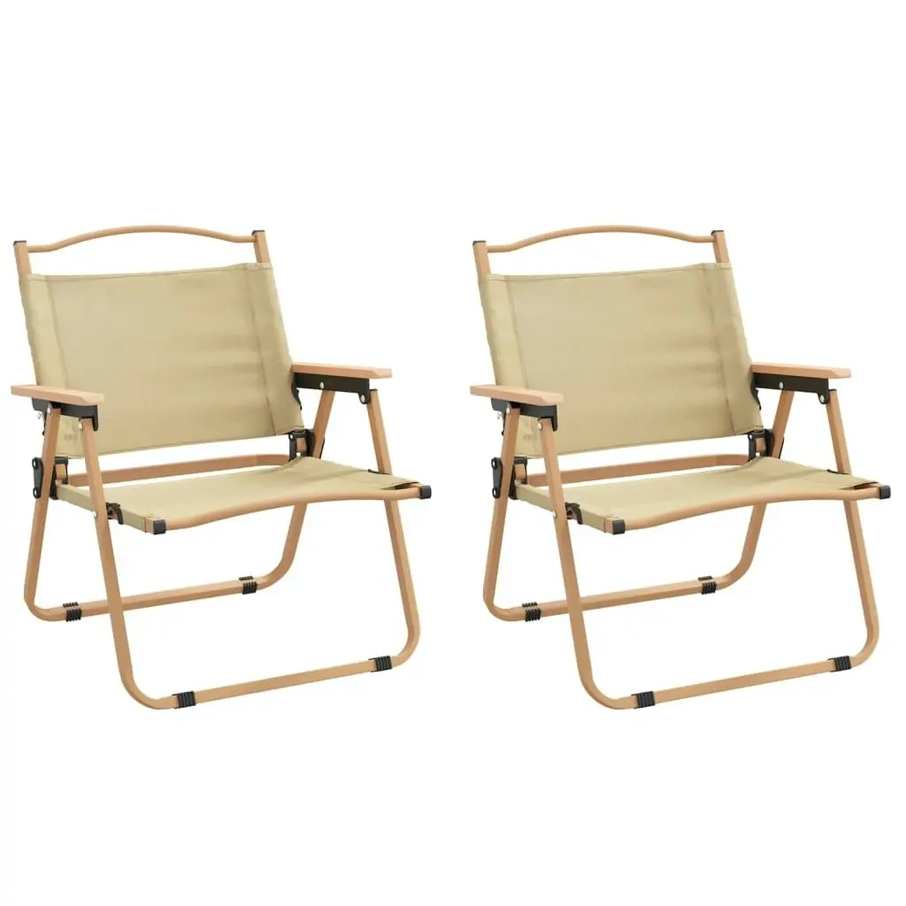 Camping Chairs 2 pcs Beige 54x43x59 cm Oxford Fabric 319481