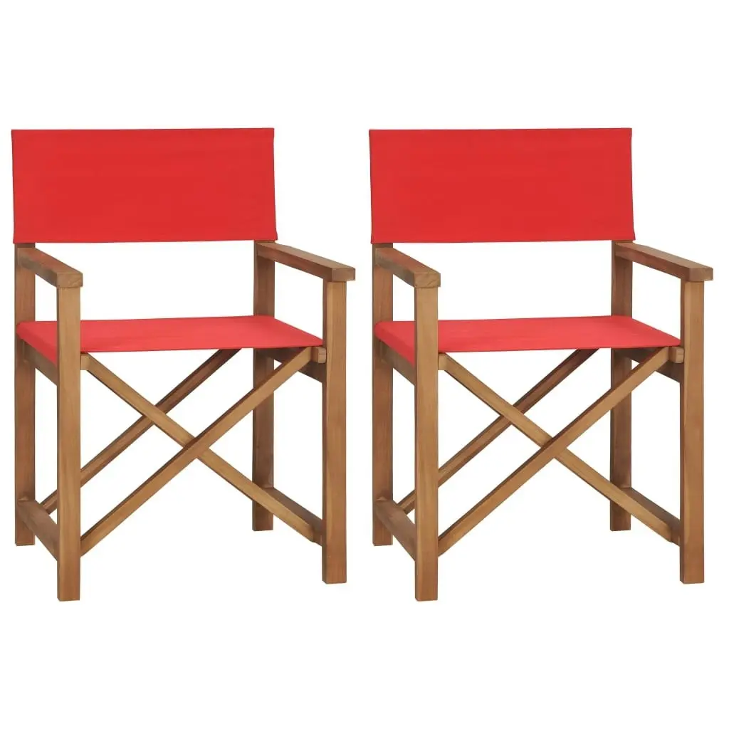 Director's Chairs 2 pcs Solid Wood Teak Red 3143632