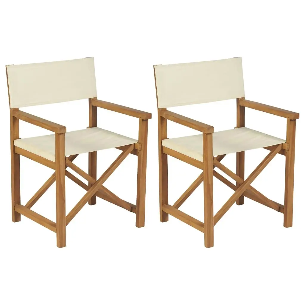 Folding Director's Chairs 2 pcs Solid Teak Wood 3057528