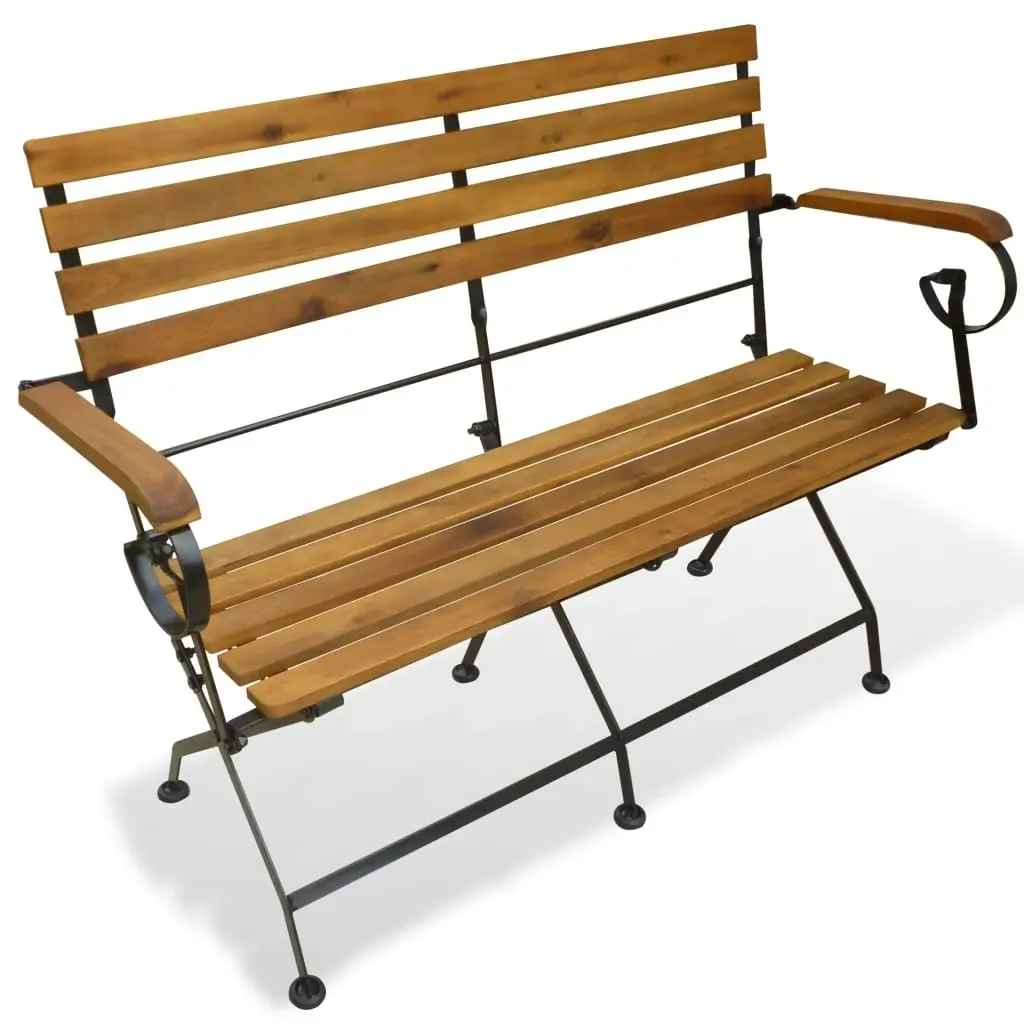 Folding Garden Bench 112 cm Solid Acacia Wood 43736