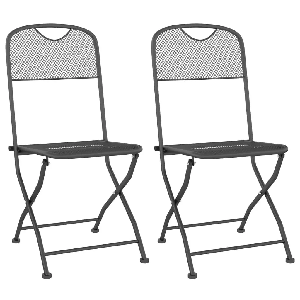 Folding Garden Chairs 2 pcs Expanded Metal Mesh Anthracite 317338