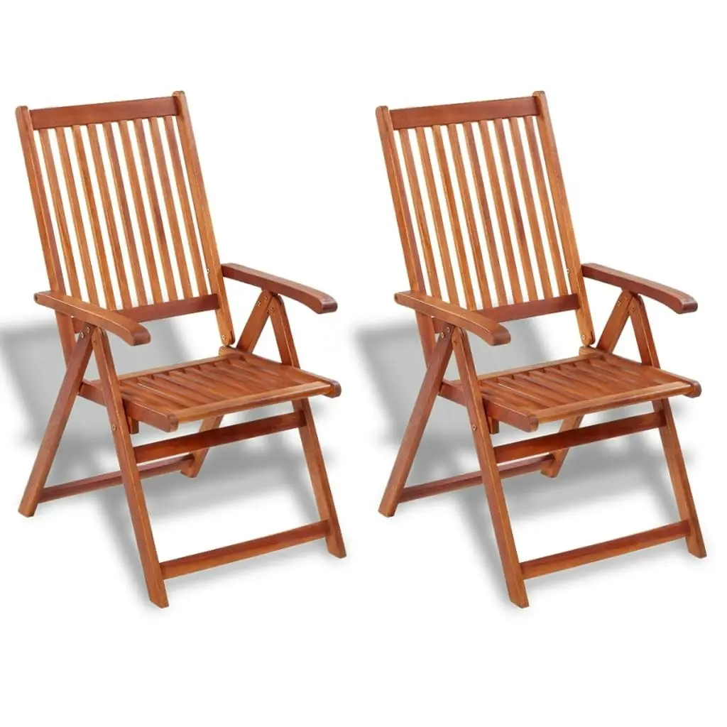 Folding Garden Chairs 2 pcs Solid Acacia Wood Brown 41820