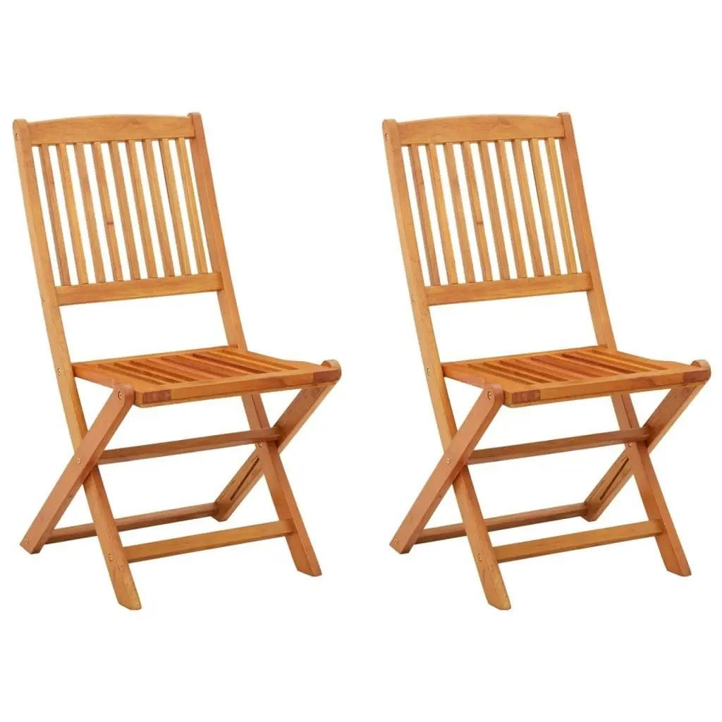 Folding Garden Chairs 2 pcs Solid Eucalyptus Wood 312451