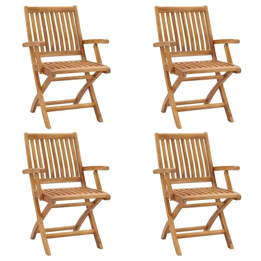 Folding Garden Chairs 4 pcs Solid Teak Wood 3072720