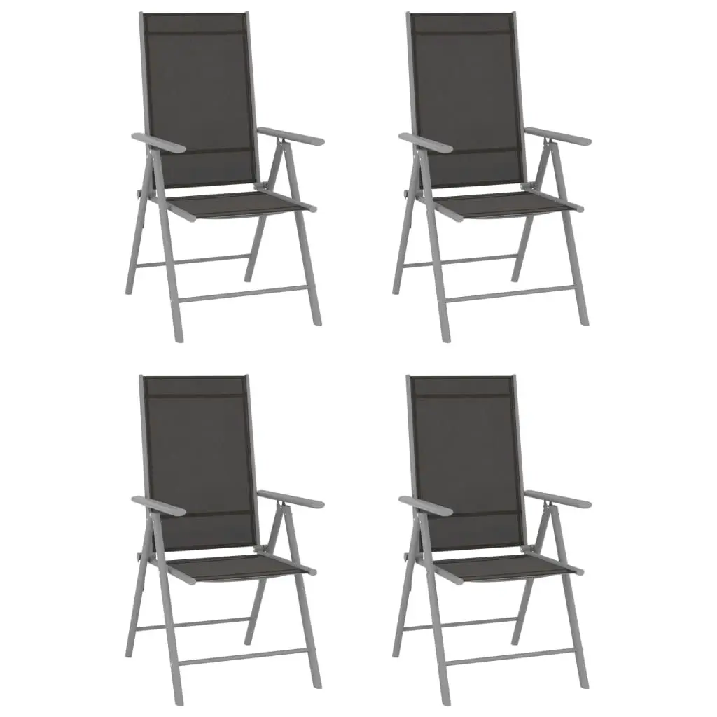 Folding Garden Chairs 4 pcs Textilene Black 312182