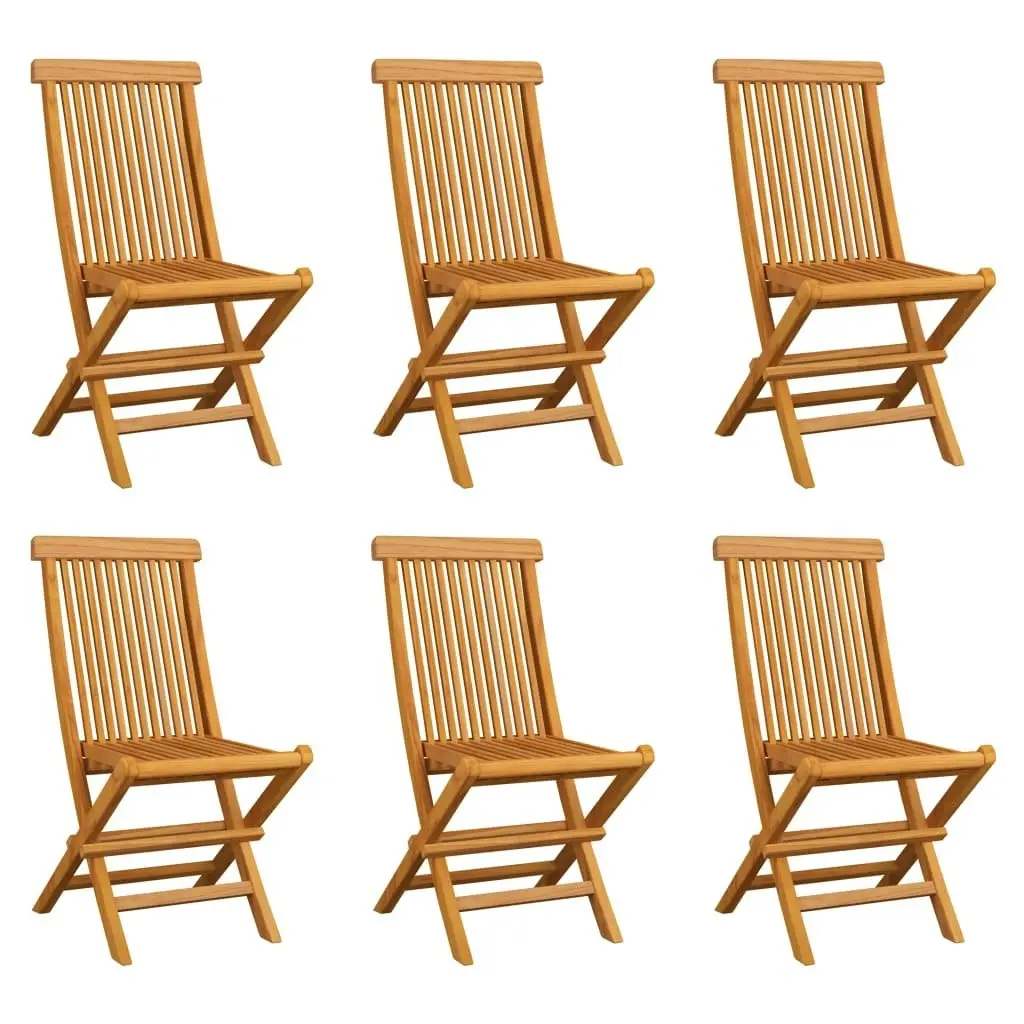 Folding Garden Chairs 6 pcs Solid Teak Wood 3065527