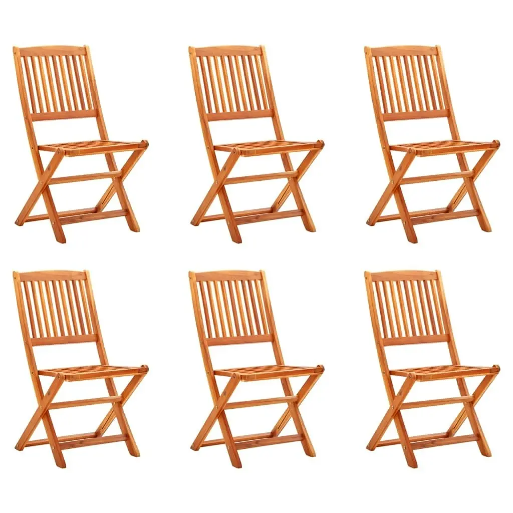 Folding Garden Chairs 6 pcs Solid Eucalyptus Wood 3087149