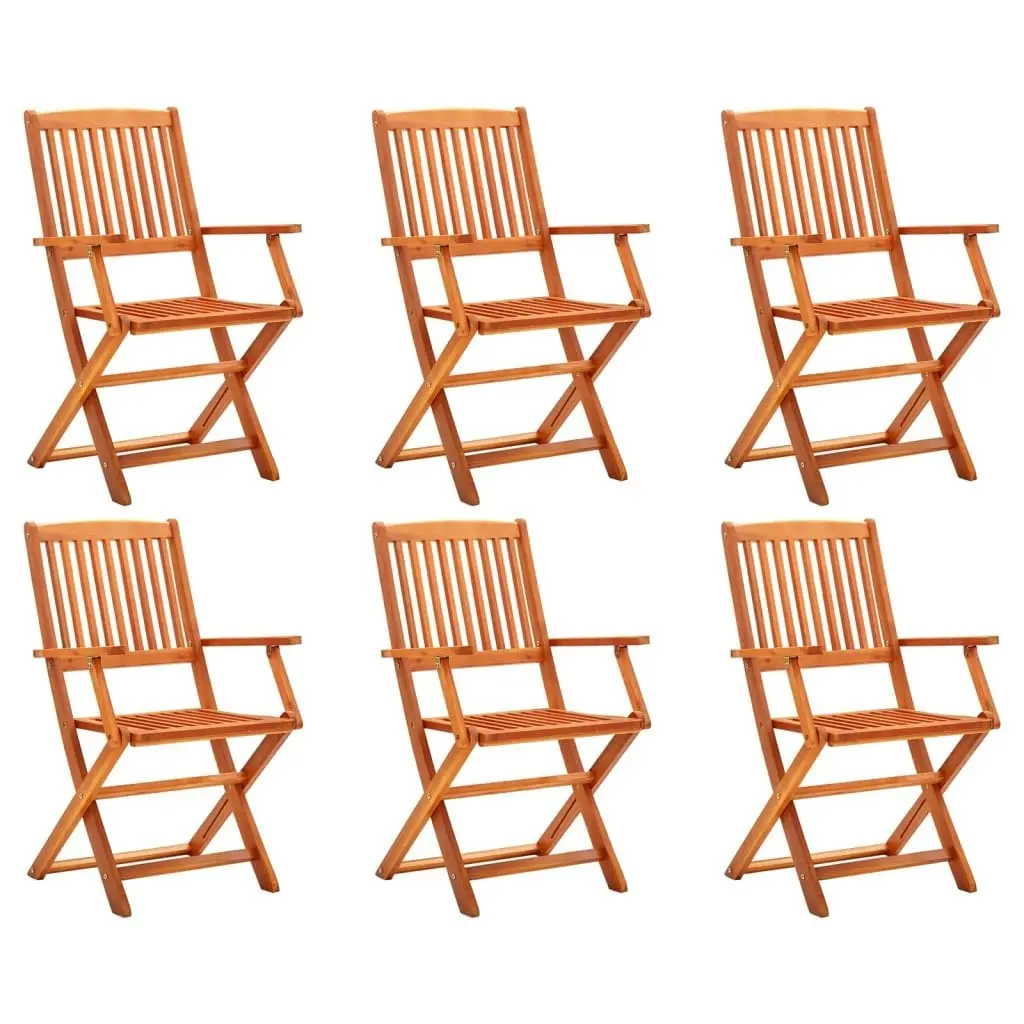 Folding Garden Chairs 6 pcs Solid Eucalyptus Wood 3087147