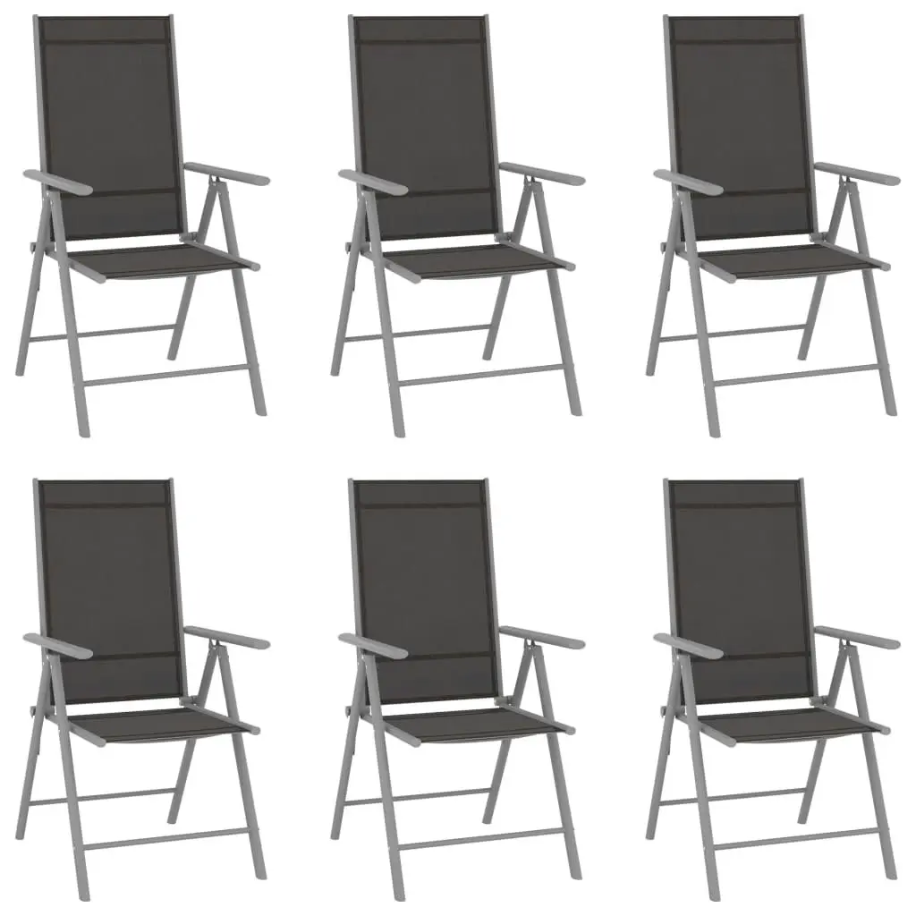 Folding Garden Chairs 6 pcs Textilene Black 312183