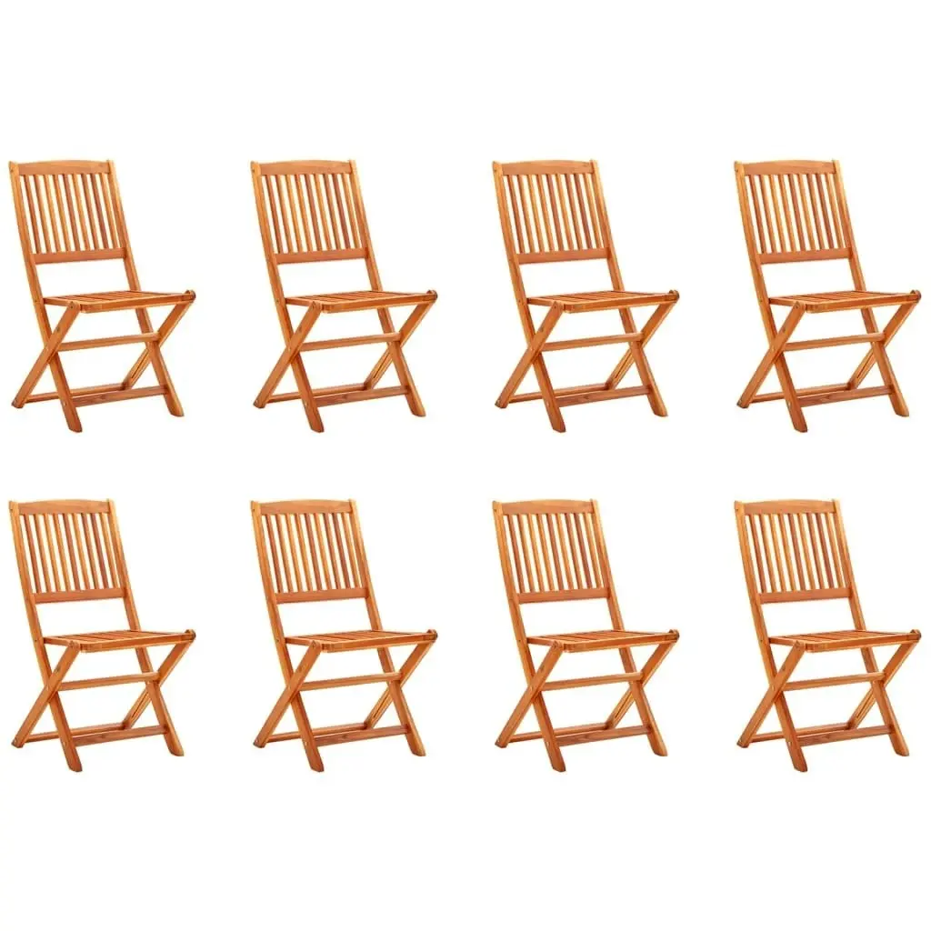 Folding Garden Chairs 8 pcs Solid Eucalyptus Wood 3087150