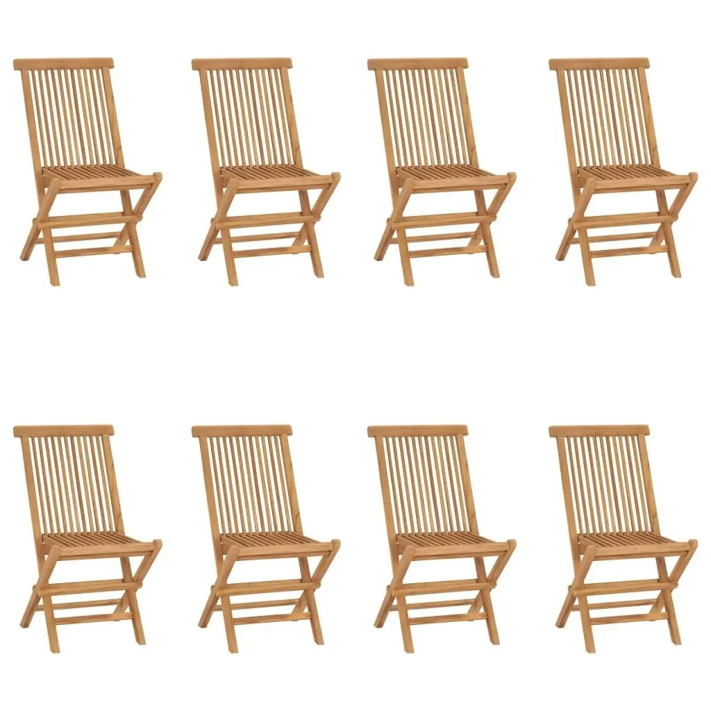 Folding Garden Chairs 8 pcs Solid Wood Teak 3096592