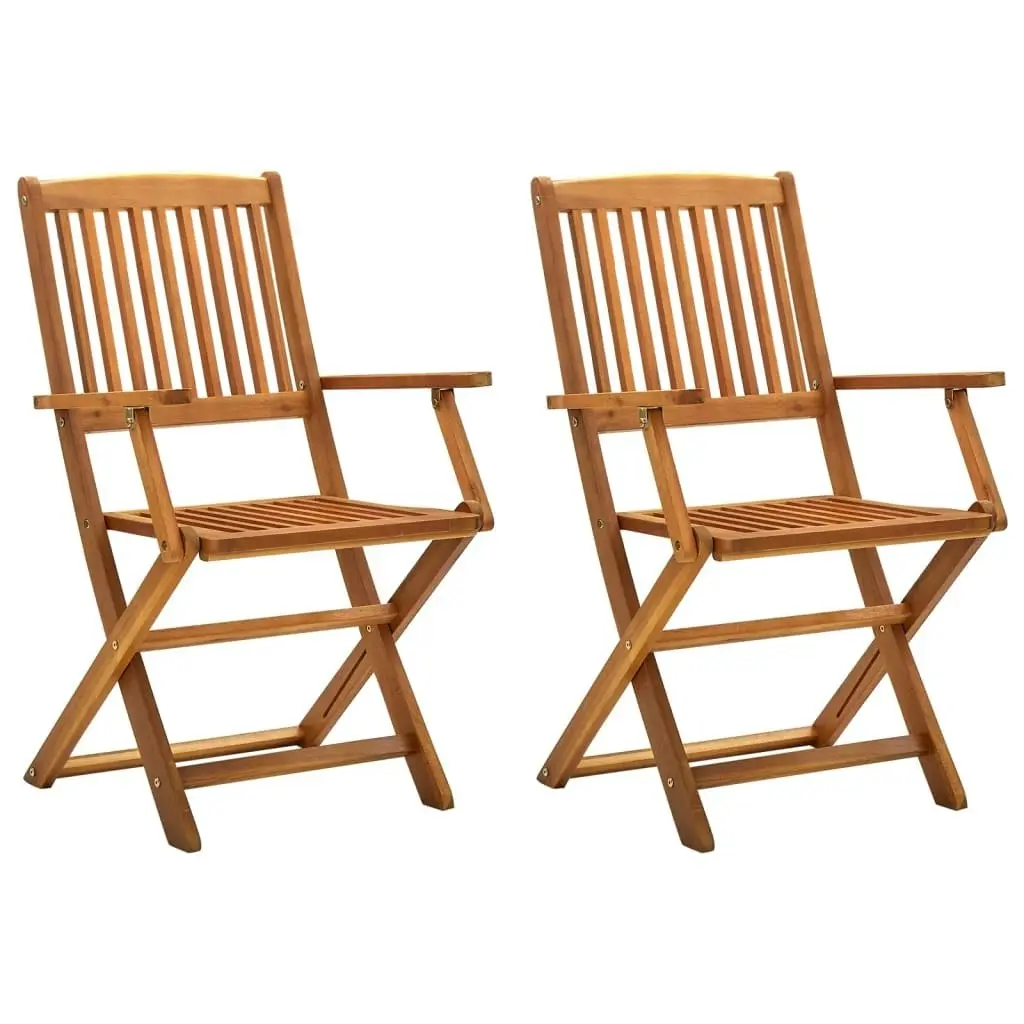 Folding Outdoor Chairs 2 pcs Solid Acacia Wood 46337