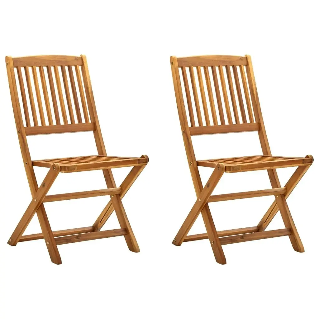 Folding Outdoor Chairs 2 pcs Solid Acacia Wood 46339