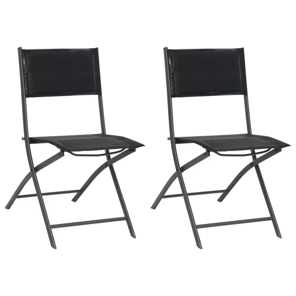 Folding Outdoor Chairs 2 pcs Steel and Textilene 313082