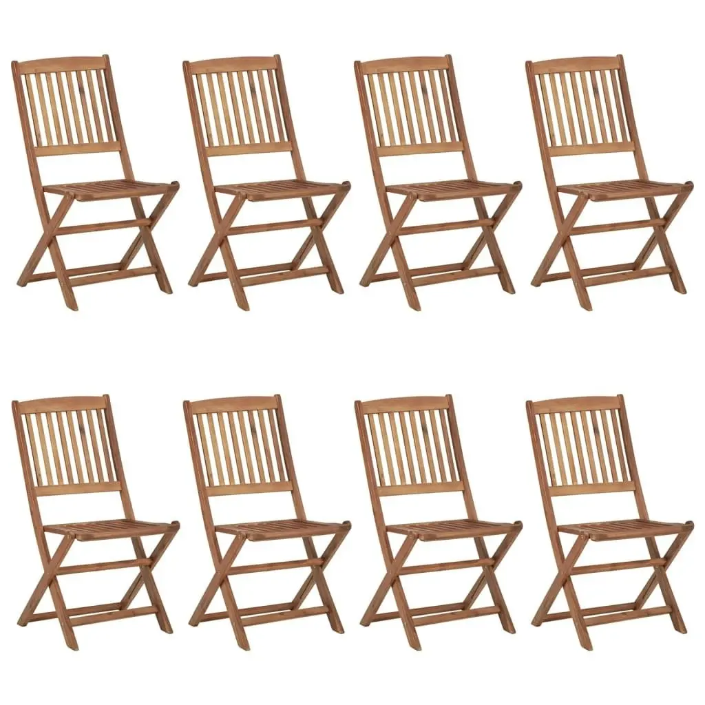 Folding Outdoor Chairs 8 pcs Solid Acacia Wood 3074939