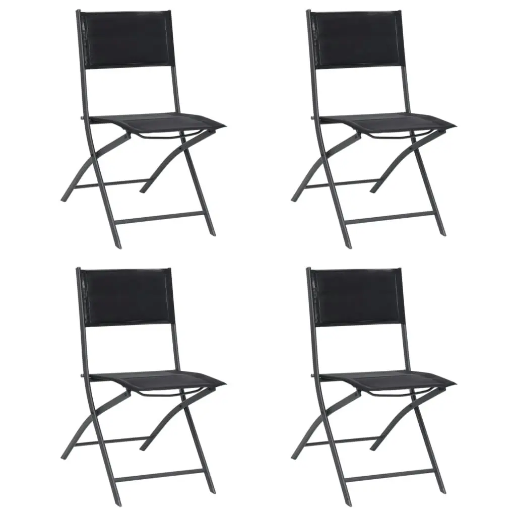 Folding Outdoor Chairs 4 pcs Steel and Textilene 313083