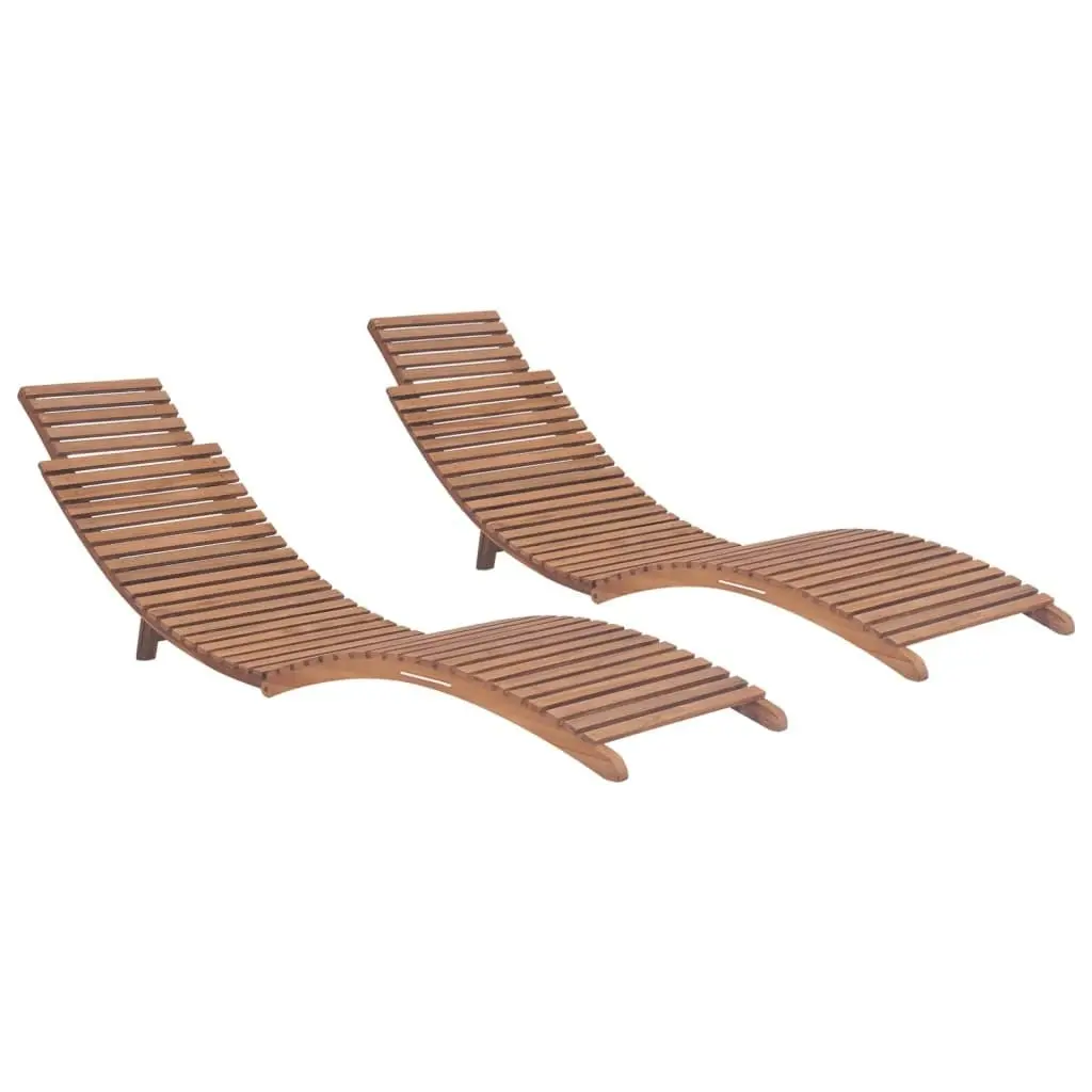 Folding Sun Loungers 2 pcs Solid Teak Wood 3073170